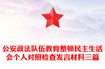 公安政法隊(duì)伍教育整頓民主生活會(huì)個(gè)人對照檢查發(fā)言材料三篇