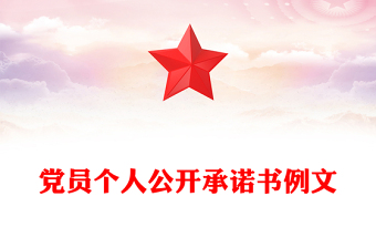 黨員個(gè)人公開(kāi)承諾書例文