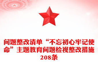問題整改清單“不忘初心牢記使命”主題教育問題檢視整改措施208條