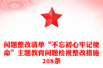 問題整改清單“不忘初心牢記使命”主題教育問題檢視整改措施208條
