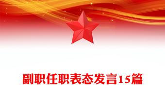副職任職表態(tài)發(fā)言15篇