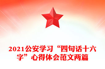 2021公安學習“四句話十六字”心得體會范文兩篇