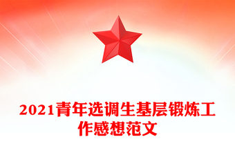 2021青年選調(diào)生基層鍛煉工作感想范文