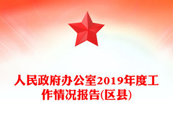 人民政府辦公室2019年度工作情況報告(區縣)