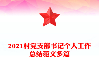 2021村黨支部書記個人工作總結范文多篇