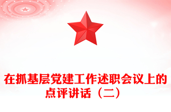 在抓基層黨建工作述職會(huì)議上的點(diǎn)評(píng)講話(二)
