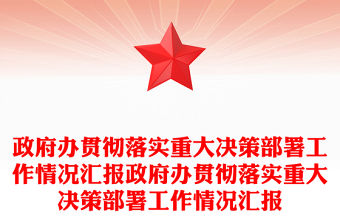 政府辦貫徹落實(shí)重大決策部署工作情況匯報(bào)政府辦貫徹落實(shí)重大決策部署工作情況匯報(bào)