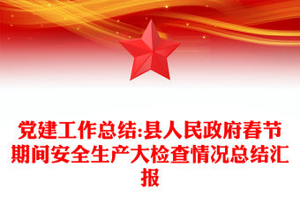 黨建工作總結:縣人民政府春節(jié)期間安全生產大檢查情況總結匯報
