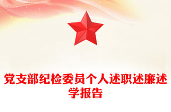 黨支部紀(jì)檢委員個人述職述廉述學(xué)報(bào)告