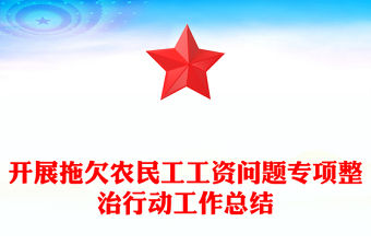 開展拖欠農民工工資問題專項整治行動工作總結