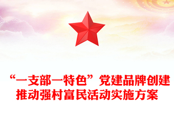 “一支部一特色”黨建品牌創(chuàng)建推動強村富民活動實施方案