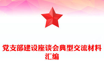 黨支部建設座談會典型交流材料匯編