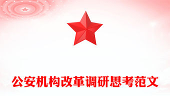 公安機構改革調研思考范文