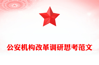 公安機構改革調(diào)研思考范文