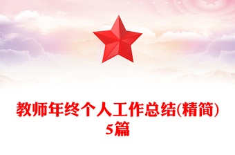 教師年終個(gè)人工作總結(jié)(精簡)5篇