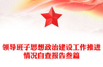 領導班子思想政治建設工作推進情況自查報告叁篇