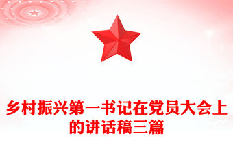 鄉村振興第一書記在黨員大會上的講話稿三篇