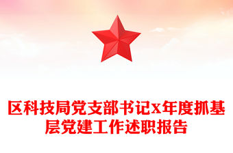 區(qū)科技局黨支部書記X年度抓基層黨建工作述職報(bào)告
