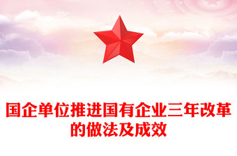 國(guó)企單位推進(jìn)國(guó)有企業(yè)三年改革的做法及成效