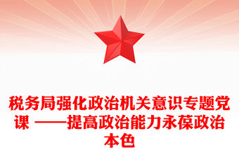 稅務(wù)局強化政治機關(guān)意識專題黨課 ——提高政治能力永葆政治本色