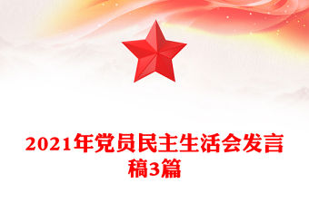2021年黨員民主生活會發言稿3篇
