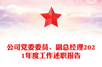 公司黨委委員、副總經理2021年度工作述職報告