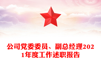 公司黨委委員、副總經(jīng)理2021年度工作述職報告