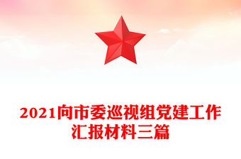 2021向市委巡視組黨建工作匯報(bào)材料三篇