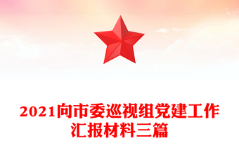 2021向市委巡視組黨建工作匯報(bào)材料三篇