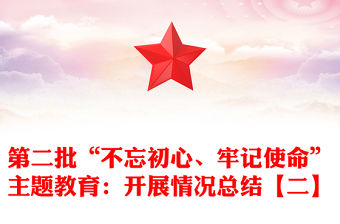 第二批“不忘初心、牢記使命”主題教育：開展情況總結【二】