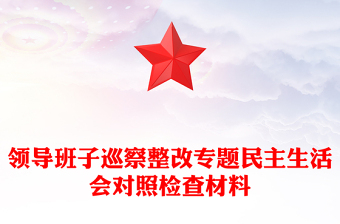 領(lǐng)導(dǎo)班子巡察整改專題民主生活會對照檢查材料