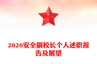 2020安全副校長個人述職報告及展望