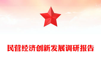民營經濟創新發展調研報告