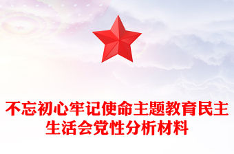 不忘初心牢記使命主題教育民主生活會黨性分析材料