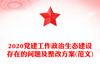 2020黨建工作政治生態建設存在的問題及整改方案(范文)
