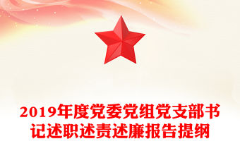 2019年度黨委黨組黨支部書記述職述責述廉報告提綱