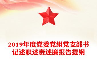 2019年度黨委黨組黨支部書記述職述責(zé)述廉報(bào)告提綱
