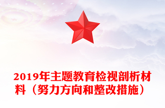 2019年主題教育檢視剖析材料（努力方向和整改措施）