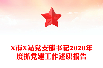 X市X站黨支部書記2020年度抓黨建工作述職報告
