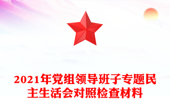 2021年黨組領(lǐng)導(dǎo)班子專題民主生活會對照檢查材料