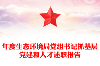 年度生態(tài)環(huán)境局黨組書記抓基層黨建和人才述職報告