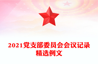 2021黨支部委員會會議記錄精選例文