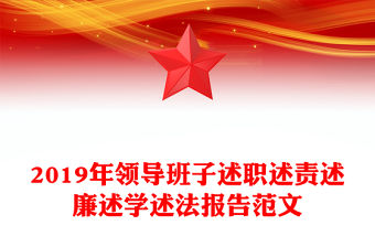 2019年領導班子述職述責述廉述學述法報告范文