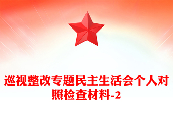 巡視整改專(zhuān)題民主生活會(huì)個(gè)人對(duì)照檢查材料-2