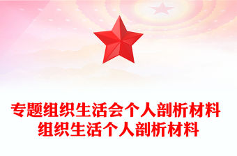 專題組織生活會個人剖析材料 組織生活個人剖析材料