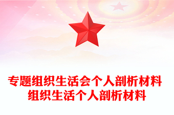 專題組織生活會個人剖析材料 組織生活個人剖析材料