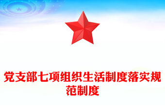 黨支部七項組織生活制度落實規范制度