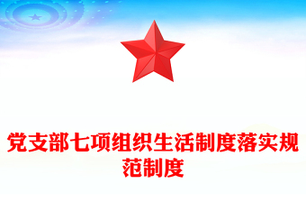 黨支部七項(xiàng)組織生活制度落實(shí)規(guī)范制度