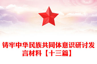 鑄牢中華民族共同體意識研討發(fā)言材料【十三篇】