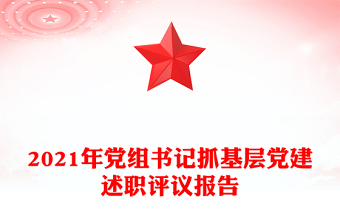 2021年黨組書記抓基層黨建述職評議報告